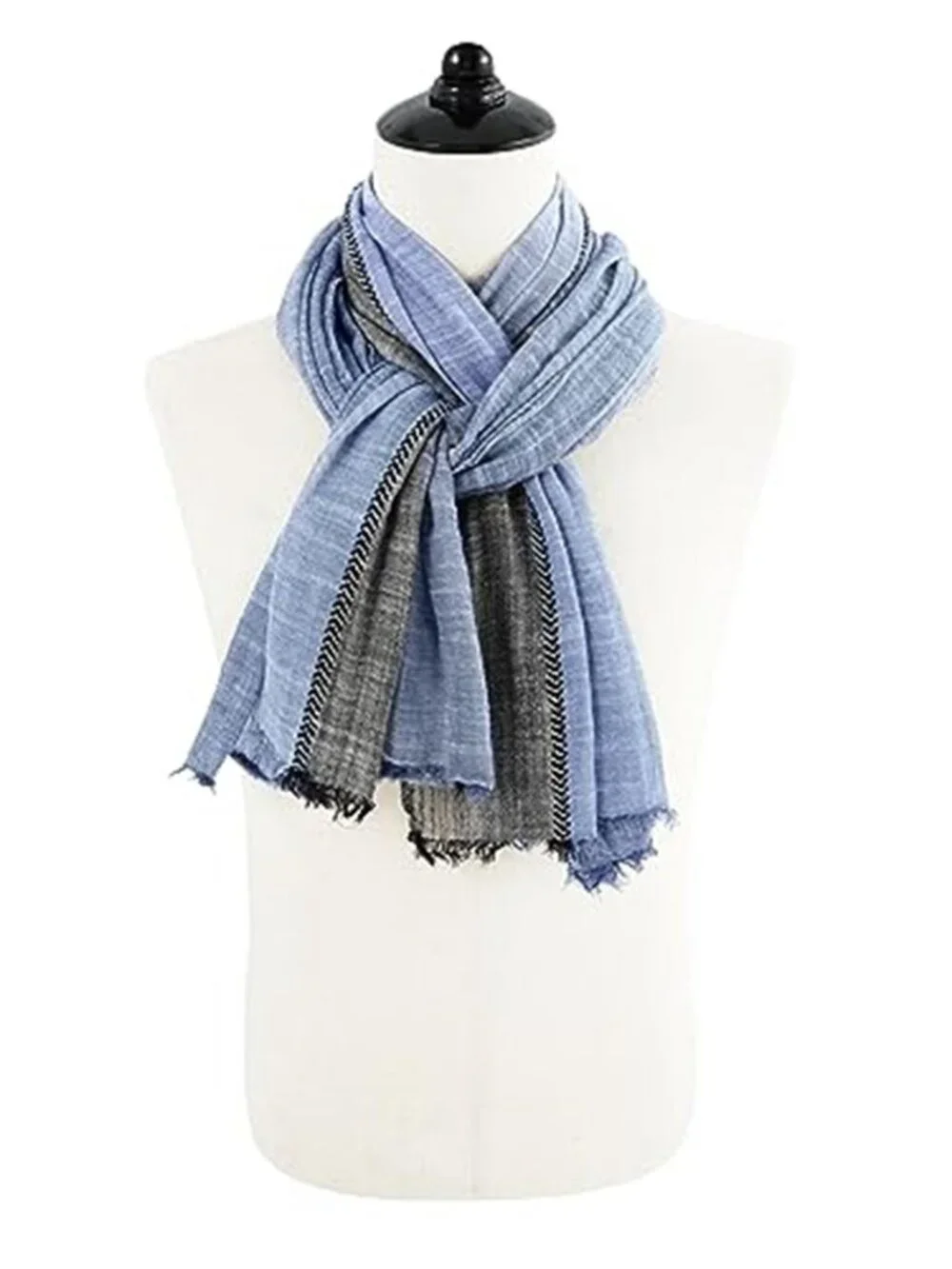 Men's Long Neck Wrap Shawl Urbanstyle Scarf Color Block Summer Scarf